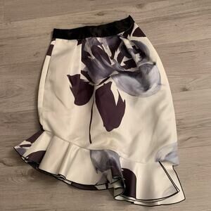 Prabal Gurang Floral Assymetrical Silk Skirt